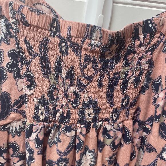 Torrid Mini Black & Pink Floral Sweetheart Shirred Back Dress Size 3=3X - Picture 5 of 12